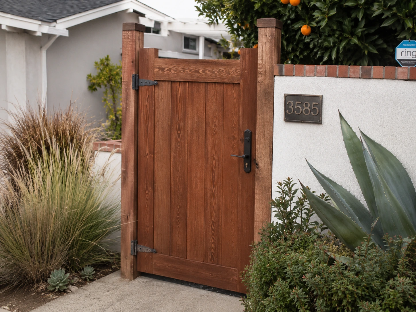 Custom Wood Entry Gate — El Segundo, CA